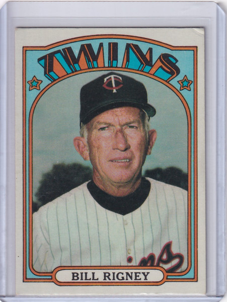 1972 Topps Baseball #389 Bill Rigney MGR - Minnesota Twins