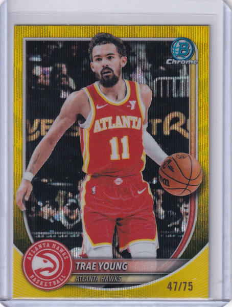 2025-26 Bowman Basketball Yellow BCV-83 Trae Young 47/75 - Atlanta Hawks