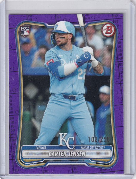 2026 Bowman Purple Scorecard Pattern 102/250 #66 Carter Jensen RC - Royals