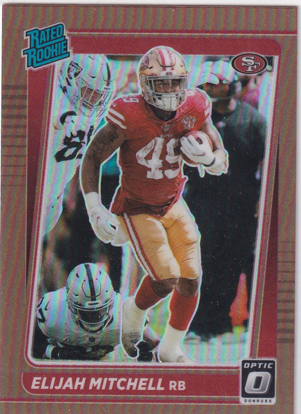 2021 DONRUSS OPTIC #291 ELIJAH MITCHELL BRONZE- SAN FRANCISCO 49ERS