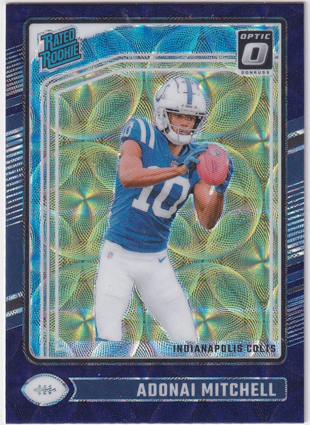 2024 DONRUSS OPTIC #203 ADONAI MITCHELL PURPLE SHOCK- INDIANAPOLIS COLTS