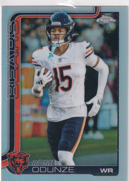 2025 TOPPS CHROME #49 ROME ODUNZE REFRACTOR- CHICAGO BEARS