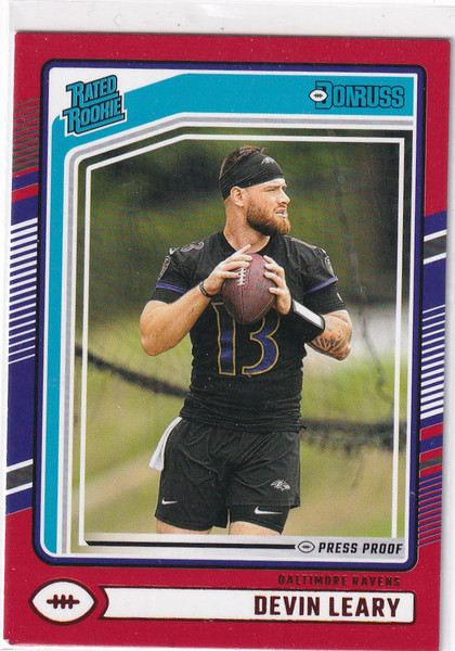 2024 DONRUSS #329 DEVIN LEARY RED- BALTIMORE RAVENS