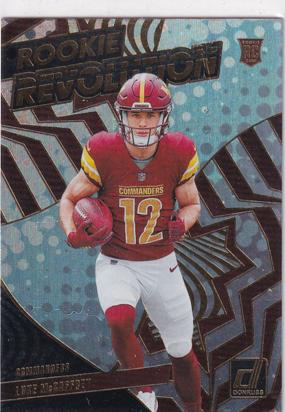 2024 DONRUSS #28 LUKE MCCAFFREY ROOKIE REVOLUTION- WASHINGTON COMMANDERS