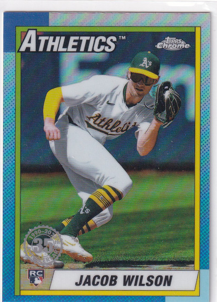 2025 TOPPS CHROME #90CB-18 JACOB WILSON REFRACTOR- OAKLAND ATHELTICS
