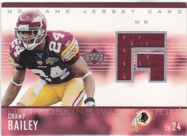 2003 Upper Deck #GJ-CB Cahmp Bailey Game Jerseys Washington Redskins