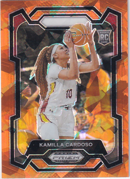 2024 PRIZM DRAFT #59 KAMILLA CARDOSO ORANGE CRACKED ICE- CHICAGO SKY