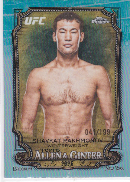 2026 Topps Chrome UFC #AG-21 Shavkat Rakhmonov Allen & Ginter Refractor 41/199