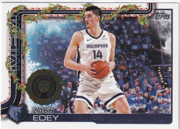 2025 TOPPS HOLIDAY #H150 ZACH EDEY- MEMPHIS GRIZZLIES