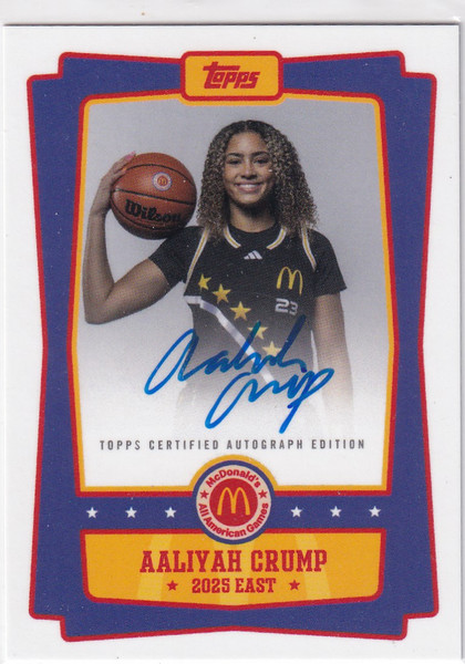 2025 TOPPS MCDONALDS #EA-AC AALIYAH CRUMP AUTO- DUKE BLUE DEVILS