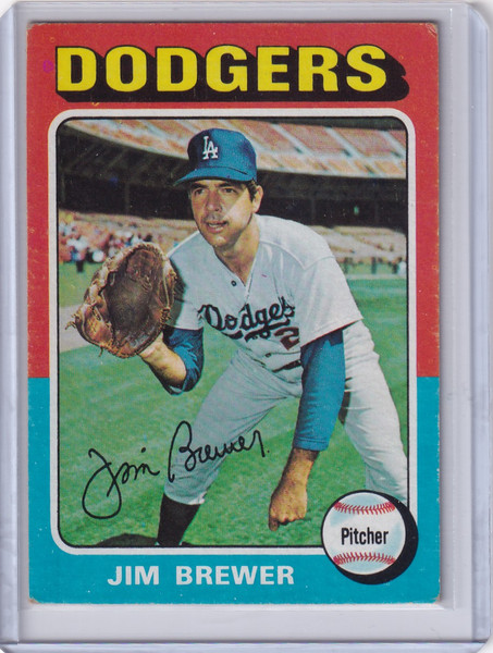 1975 Topps Baseball #163 Jim Brewer - Los Angeles Dodgers
