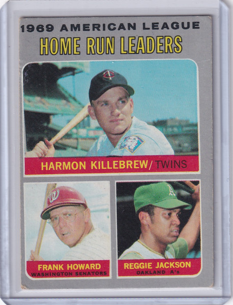 1970 Topps Baseball #66 AL 1969 Home Run Leaders - Killebrew / Howard / Jackson