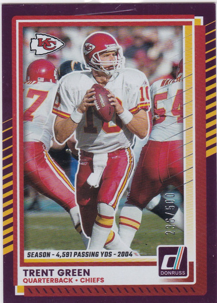 2025 Panini Donruss Season Stat Line #77 Trent Green 236/500 Kansas City Chiefs