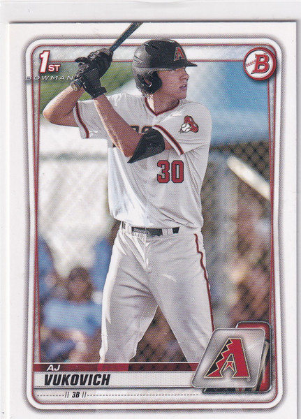 2020 BOWMAN #BD-150 AJ VUKOVICH- ARIZONA DIAMONDBACKS