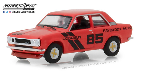 Greenlight 1:64 Tokyo Torque 1971 Raydaddy Auto Datsun 510 Red with 85