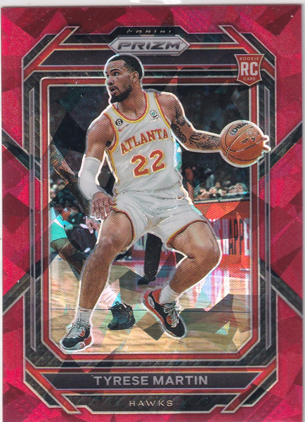 2022-23 PRIZM #241 TYRESE MARTIN RED CRACKED ICE- ATLANTA HAWKS