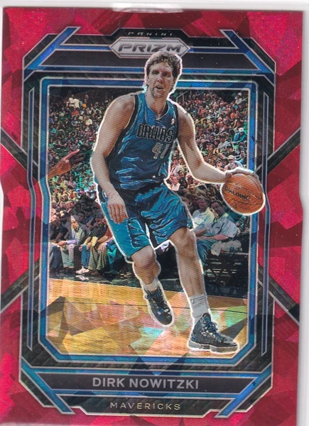 2022-23 PRIZM #298 DIRK NOWITZKI RED CRACKED ICE- DALLAS MAVERICKS