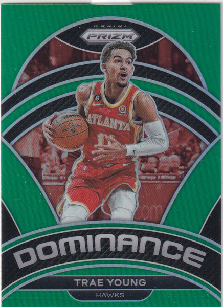 2022-23 PRIZM #19 TRAE YOUNG GREEN DOMINANCE- ATLANTA HAWKS