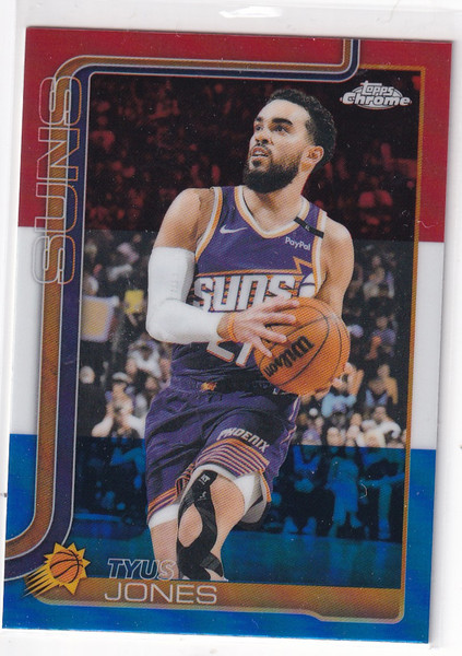 2025 TOPPS CHROME #146 TYUS JONES RED WHITE BLUE- PHIOENIX SUNS