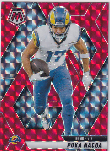 2025 MOSAIC #102 PUKA NACUA RED REACTIVE- LOS ANGELES CHARGERS