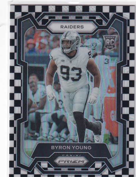 2023 PRIZM #355 BYRON YOUNG CHECKER BOARD- LAS VEGAS RAIDERS