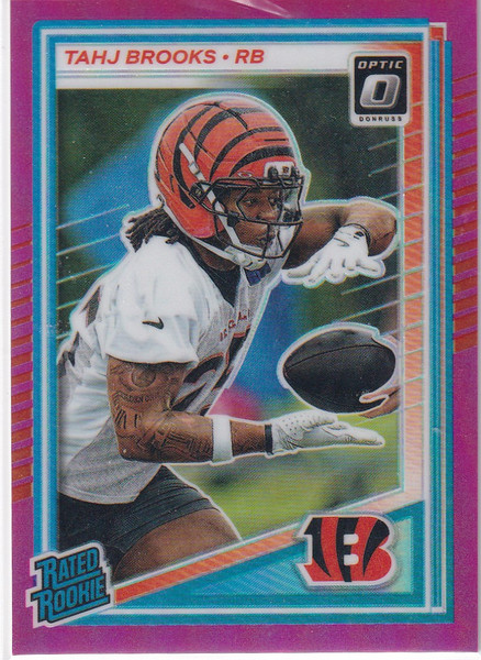 2025 DONRUSS OPTIC #268 TAHJ BROOKS PINK PRIZM- CINCINNATI BENGALS