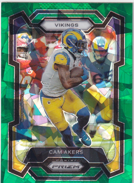 2023 PRIZM #164 CAM AKERS GREEN CRACKED ICE- LOS ANGELES RAMS