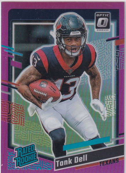 2023 DONRUSS #341 TANK DELL PINK REFRACTOR- HOUSTON TEXANS