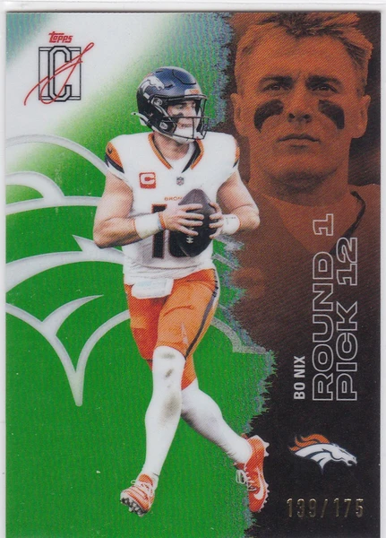 2025 Topps Signature #18 Bo Nix Green 139/175 Denver Broncos