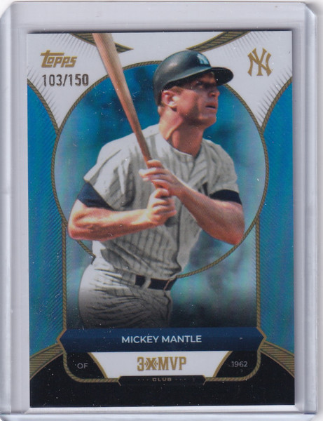 2025 Topps Welcome to the Club 3x MVP Blue Foil /150 #21 Mickey Mantle - Yankees