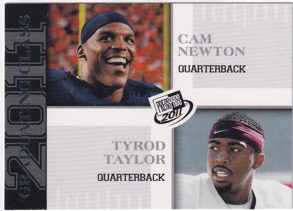 2011 PRESS PASS #95 CAM NEWTON & TYROD TAYLOR GRADUATING CLASS- CAROLINA PANTHER