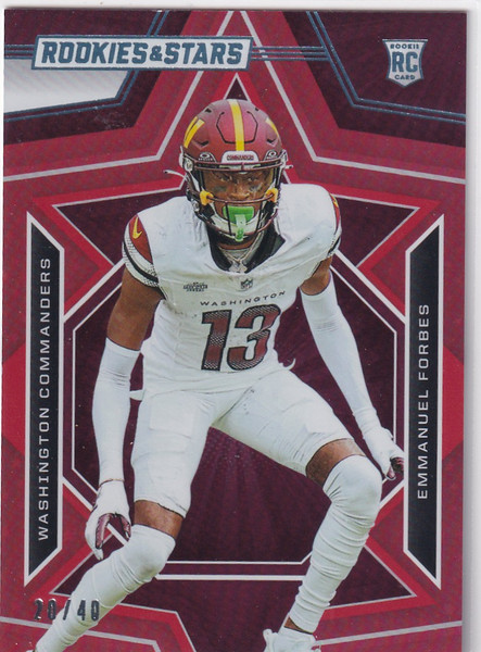 2023 ROOKIES AND STARS #139 EMMANUEL FORBES ORANGE 20/40- WASHINGTON COMMANDERS