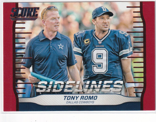 2016 SCORE #16 TONY ROMO SIDELINES RED- DALLAS COWBOYS