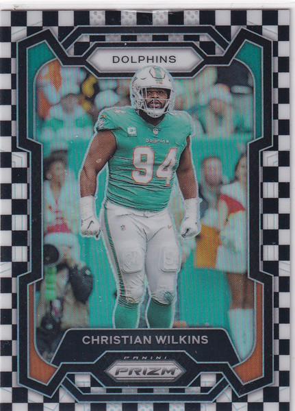 2023 PRIZM #182 CHRISTIAN WILKENS CHECKER BOARD- MIAMI DOLPHINS