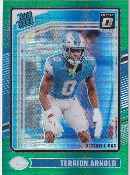 2024 DONRUSS OPTIC #290 TERRION ARNOLD GREEN HYPER- DETROIT LIONS