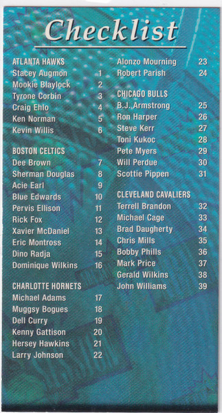 1994 FLEER #198 NBA JAM SESSION TALL CHECKLIST 1-83