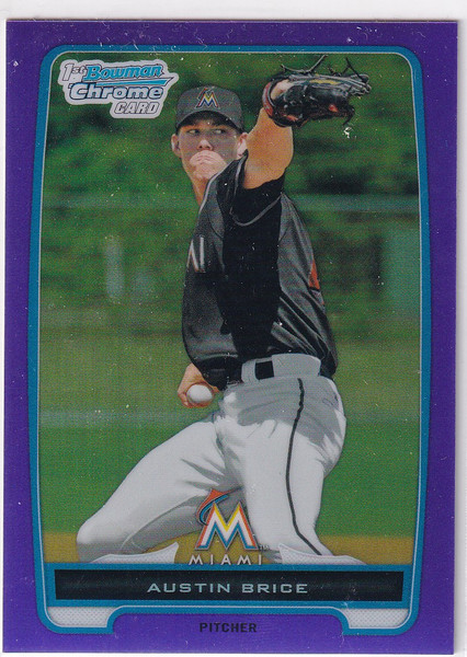 2012 BOWMAN CHROME #BCP170 AUSTIN BRICE 168/199- MIAMI MARLINS