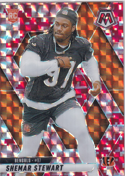 2025 MOSAIC #381 SHEMAR STEWART RED REACTIVE- CINCINNATI BENGALS