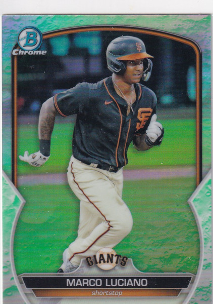 2023 BOWMAN CHROME #BCP-43 MARCO LUCIANO GREEN REFRACTOR- SAN FRANCISCO GIANTS