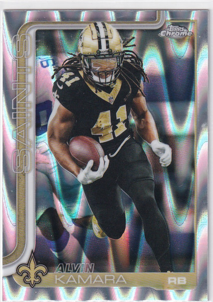 2025 TOPPS CHROME #215 ALVIN KAMARA RAY WAVE- NEW ORLEANS SAINTS