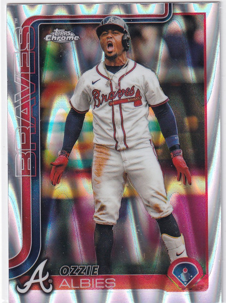 2025 TOPPS CHROME #206 OZZIE ALBIES RAY WAVE- ATLANTA BRAVES