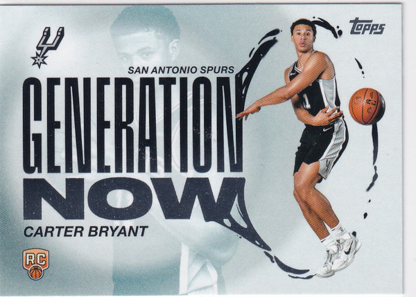 2025 TOPPS #GN-14 CARTER BRYANT GENERATION NOW- SAN ANTONIO SPURS