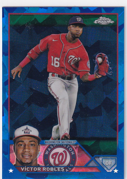 2023 TOPPS CHROME #389 VICTOR ROBLES SAPPHIRE- WASHINGTON NATIONALS