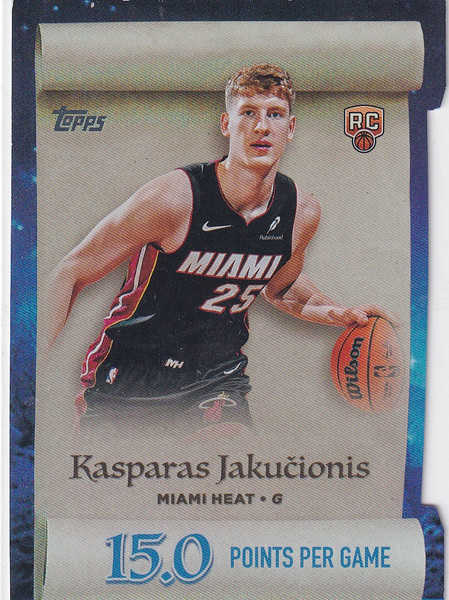2025 TOPPS HOLIDAY #ML-20 KASPARAS JAKUCIONIS SCROLL- MIAMI HEAT