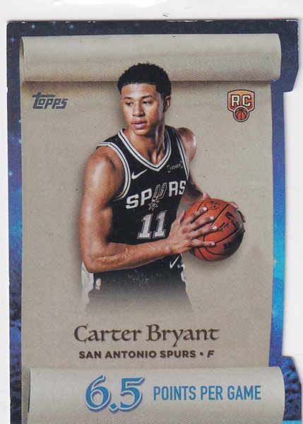 2025 TOPPS HOLIDAY #ML-14 CARTER BRYANT SCROLL- SAN ANTONIO SPURS