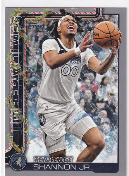 2025 TOPPS HOLIDAY #H88 TERRERNCE SHANNON JR GLITTER- MINNESOTA TIMBERWOLVES