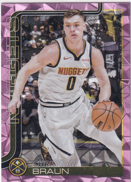 2025 TOPPS #102 CHRISTIAN BRUAN PINK DIAMENTE- DENVER NUGGETS