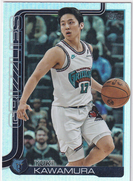 2025 TOPPS #188 YUKI KAWAMURA REFRACTOR- MMEPHIS GRIZZLIES