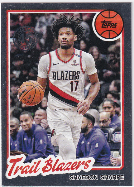2025 TOPPS #80BK-35 SHAEDON SHARPE THROWBACK- PORTLAND TRAIL BLAZZERS