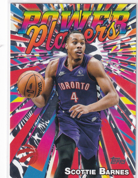 2025 TOPPS #PP-9 SCOTTIE BARNES POWER PLAYERS- TORONTO RAPTORS